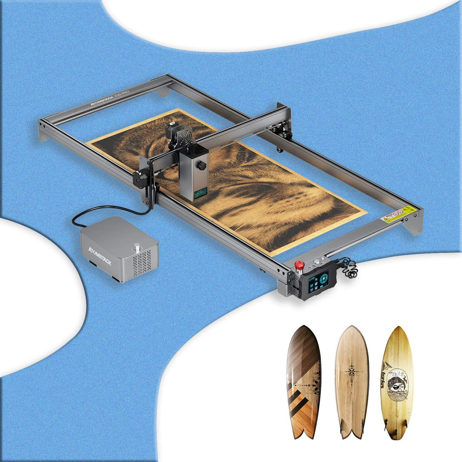 

Engraving Area Expansion Kit for X20 S20 A20 Laser Engraver Machine Increase to 850x400mm 33.46"x15.74" Extender Rods