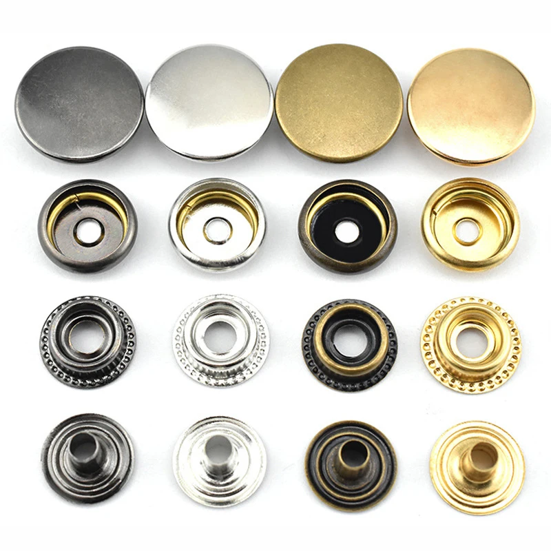 Metal Snap Fasteners Snaps Button Press Studs Sewing Button For DIY Clothes Garment Bags Shoes Leathercraft Accessories