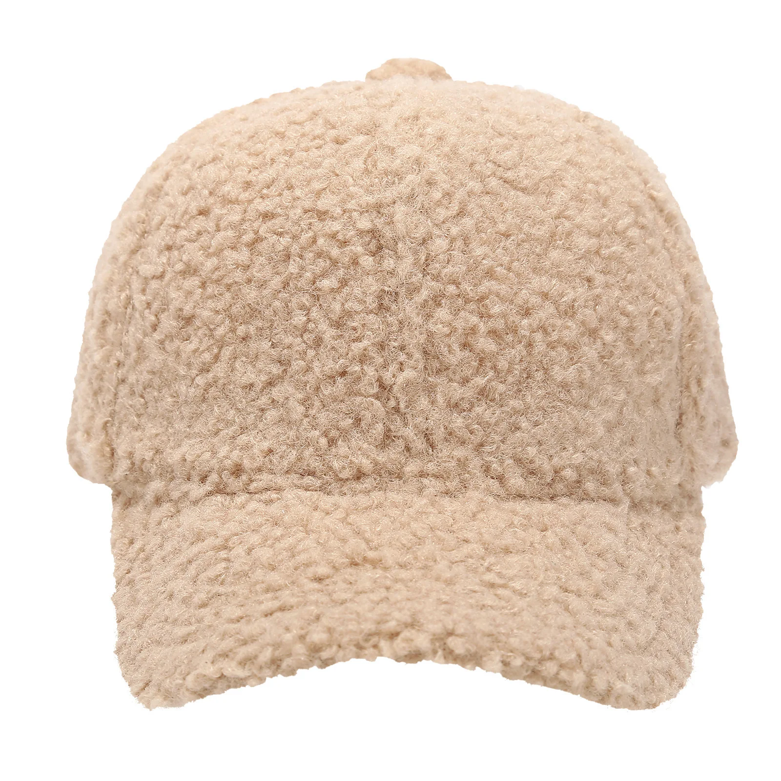 Winter Lamb Wool Baseball Caps For Children Baby Kids Warm Thick Solid Color Golf Caps Girls Boy Sports Curved Brim Visors Hat