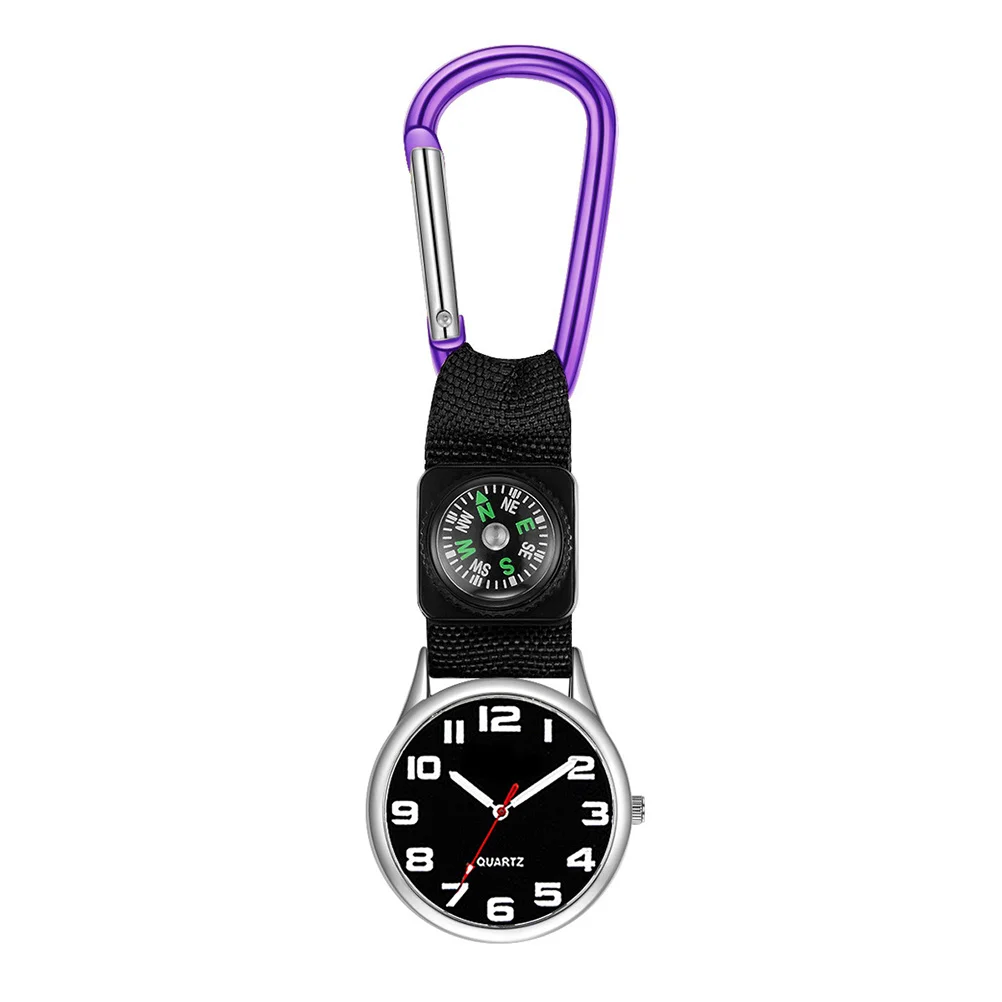 

1Pcs Purple Medical Pocket Watch Simple Design Nurse Hanging Watch for Hospital Staff Portable Timepiece Brooch Functional