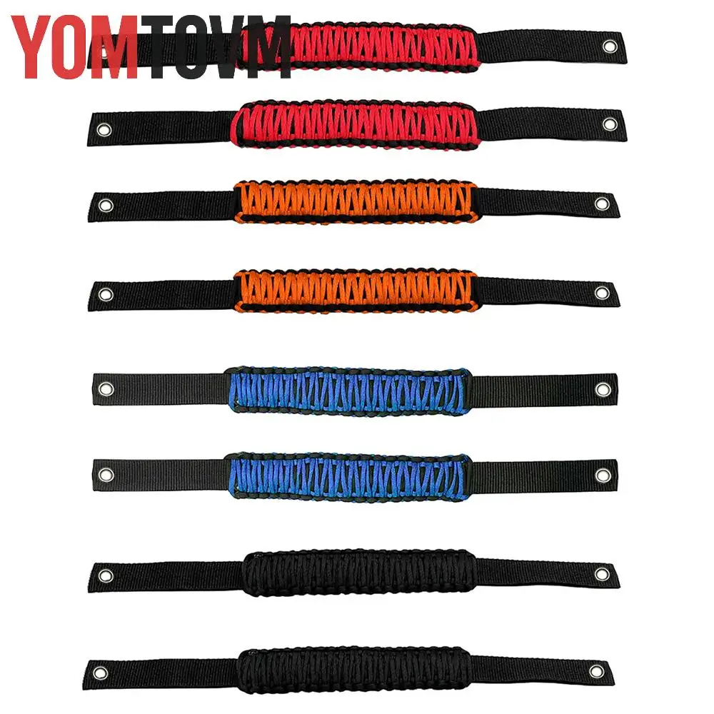 Paracord Roll Bar Grip Handle for Ford Mustang 2021-2022 Heavy Duty Non-Slip Grab Handle Black Red Blue Orange Accessories