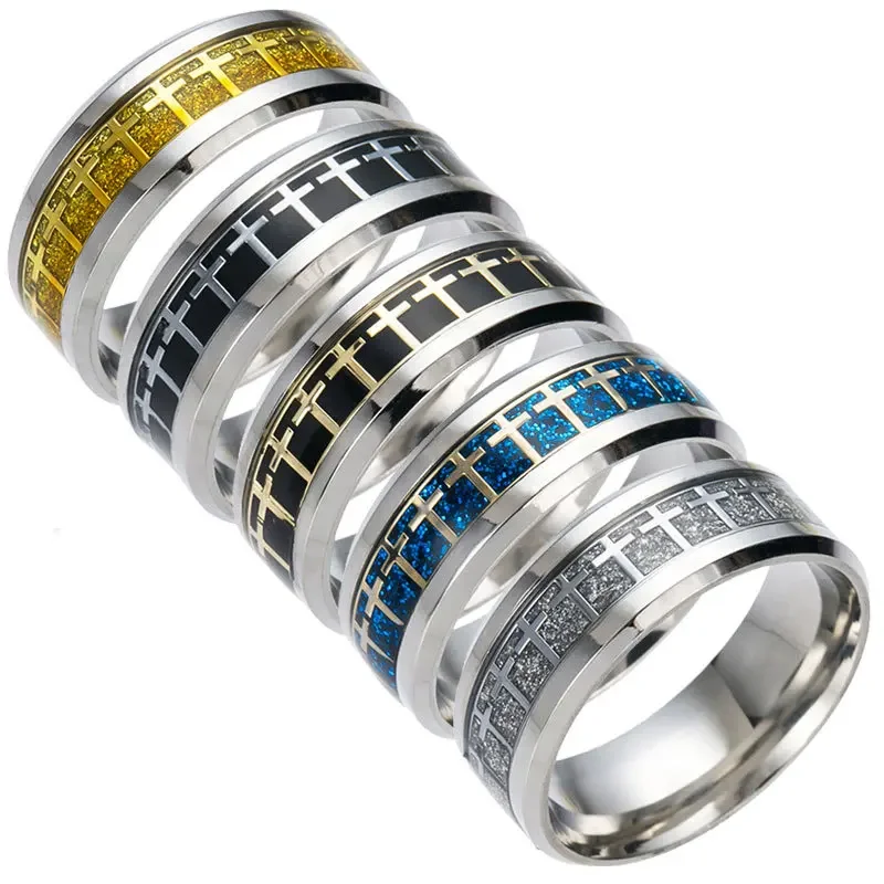 2024 Stainless Steel Cross Ring for Men Friend Father