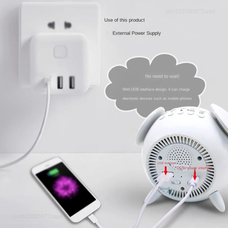 Youpin นาฬิกาปลุก LED เสียงดนตรี, ไฟ LED นาฬิกาปลุกพร้อมโหมดพระอาทิตย์ตกโคมไฟข้างเตียงรูปการ์ตูนสำหรับเด็กสำหรับบ้าน