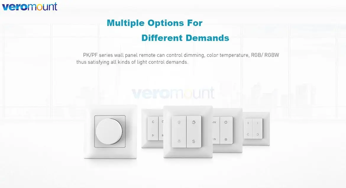 Skydance PK1 1 Zone RF Wireless Rotary Knob Panel Remote Brightness Adjustable Remote Control for Single Color LED Dimmer Series