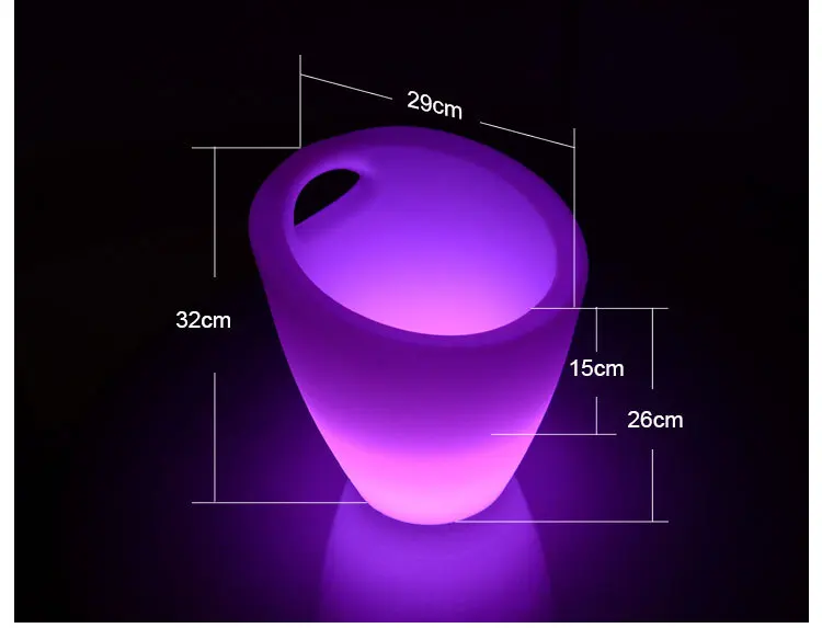 Secchiello per il ghiaccio a LED luminoso Secchiello per vino Utensili da bar Plastica impermeabile