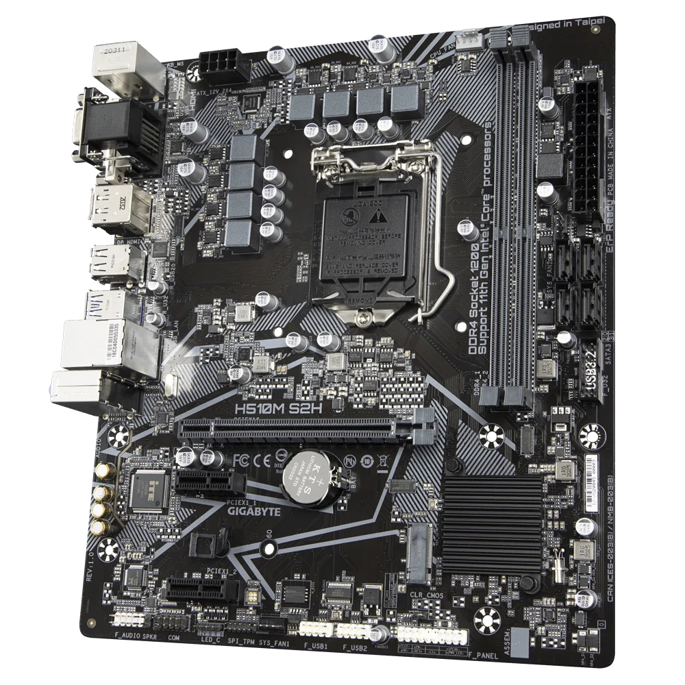 Imagem -02 - Gigabyte-placa Mãe Usada H510m S2h Intel H510 Lga 1200 Suporte Ddr4 Max up 64gb Usb 3.2 Micro Atx Cpu de 11ª e 10ª Geração