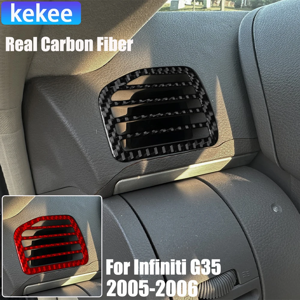

Real Carbon Fiber Car Accessories Dashboard Air Vent Decorative Trim Cover Soft Sticker For Infiniti G35 V35 CV35 2005-2006