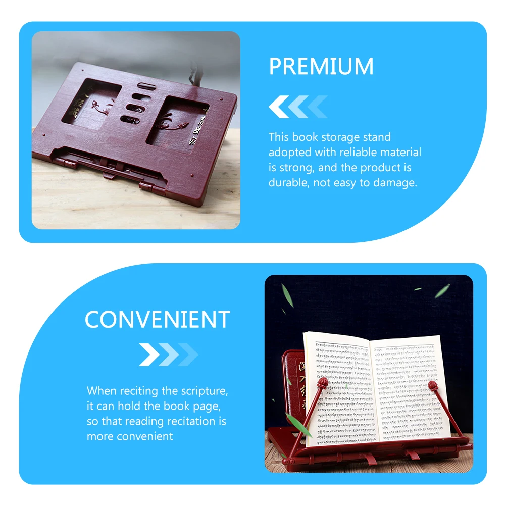 

Book Bookshelf Stand Reading Holder Vintage Style Red Plastic Student Desktop