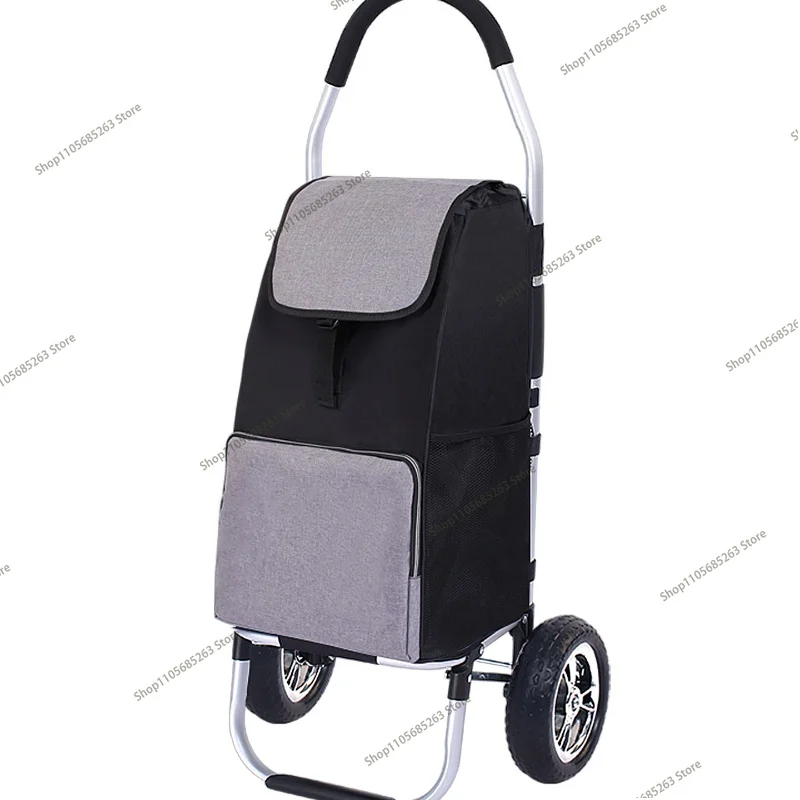Shopping Trolley Folding Portable Shopping Cart Lightweight Hand Pull Home Courier Artifact Trolley Cart