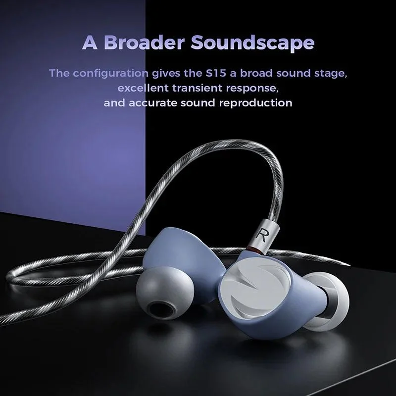Letshuoer-controlador plano S15 de tercera generación, módulo de filtrado pasivo r-sonic de 14,8mm, Hifi, con cable, Monitor de oído, auricular