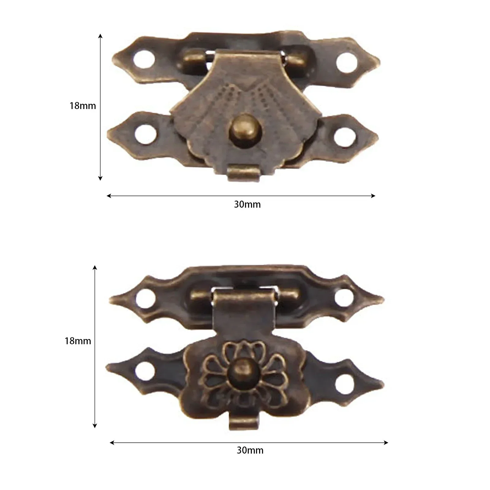 10 Pcs Antique Bronze Iron Jewelry Box Padlock Hasps Latch Clasp Lock Wooden Wine Gift Box Buckle Furniture Hardware 30*18mm