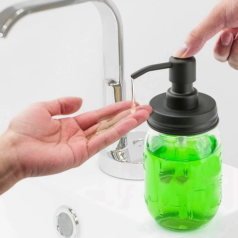 AT21-4 Pack Mason Jar Soap Dispenser Lids With Pumps,Lotion Soap Dispenser Lids For 16Oz Regular Mouth Mason Jar Decor