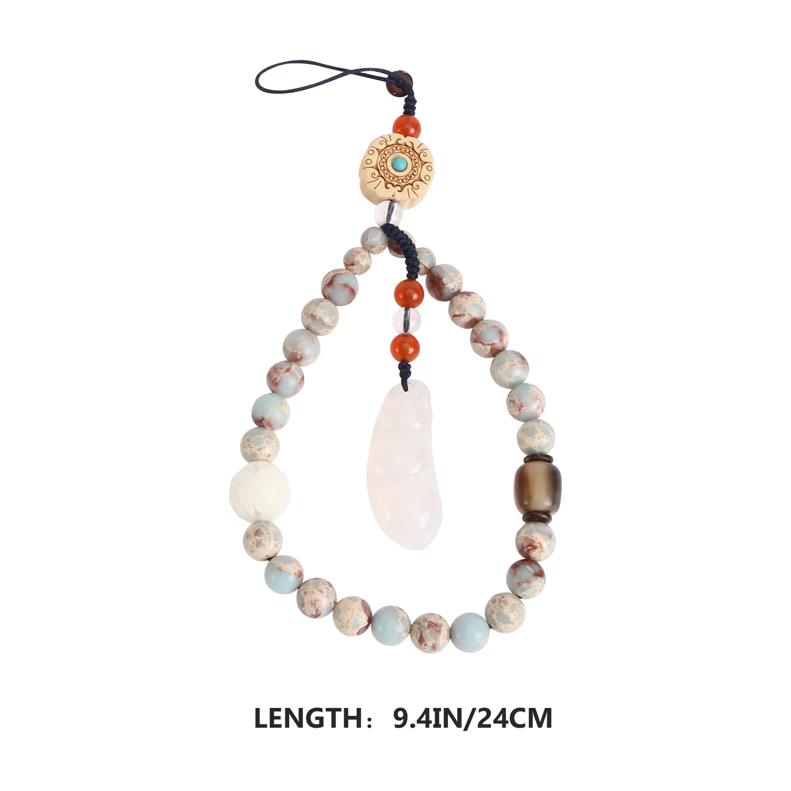

Mobile Phone Chain Hand Wrist Lanyard Rope for Bracelet Decoration Shoushan Stone