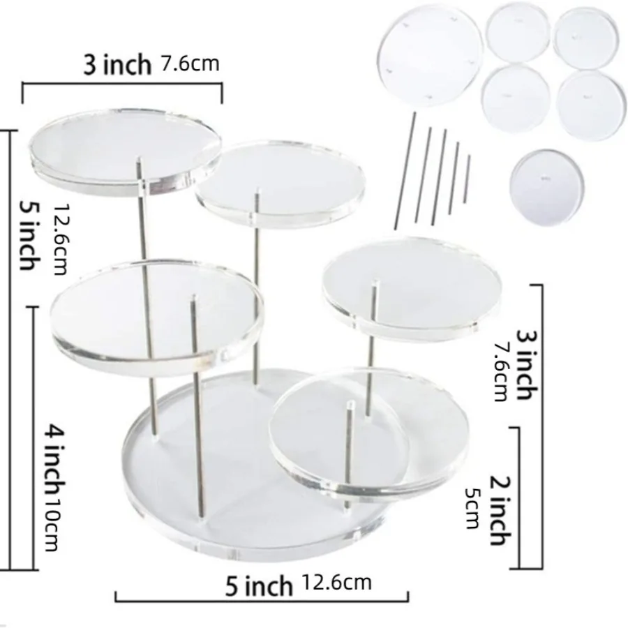 Acrylic Jewelry, Ring Jewelry, Jewelry Cake Display Stand, Three-layer Circular Jewelry Rotating Display Table