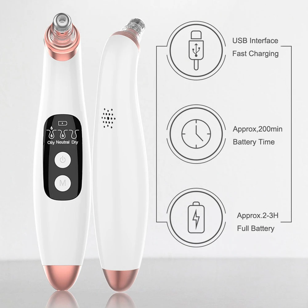 Elektrische Comedondrukker Gezicht Pore Cleaner Vacuüm Zuig Acne Puistje Zwarte Kop Verwijderen Huidverzorging Gereedschap Facial Pore Cleanser