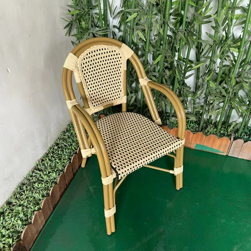 High-quality Outdoor Furnitures Nordic Style Cafe Garden Chair Wicker Synthetic Rattan Furniture