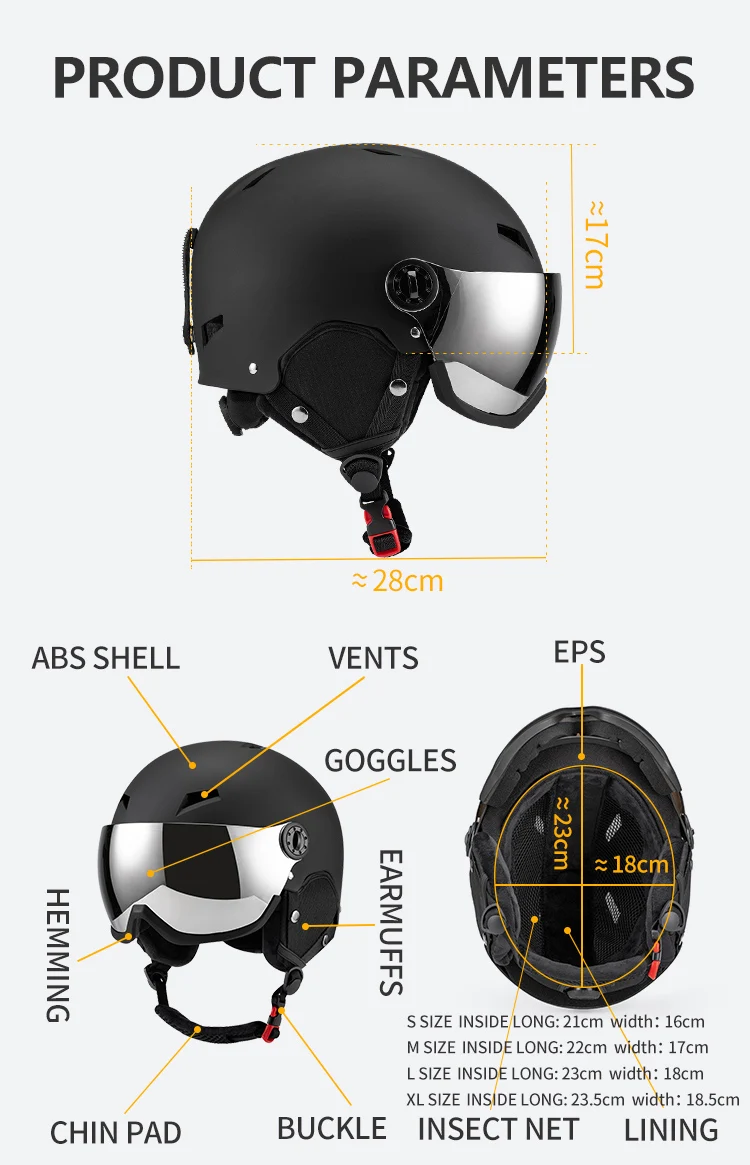 Eastinear's neue leichte All-in-One-Brille, Skihelm, Outdoor-Ski- und Snowboard-Ausrüstung für Herren und Damen und Kinder – Detail 14