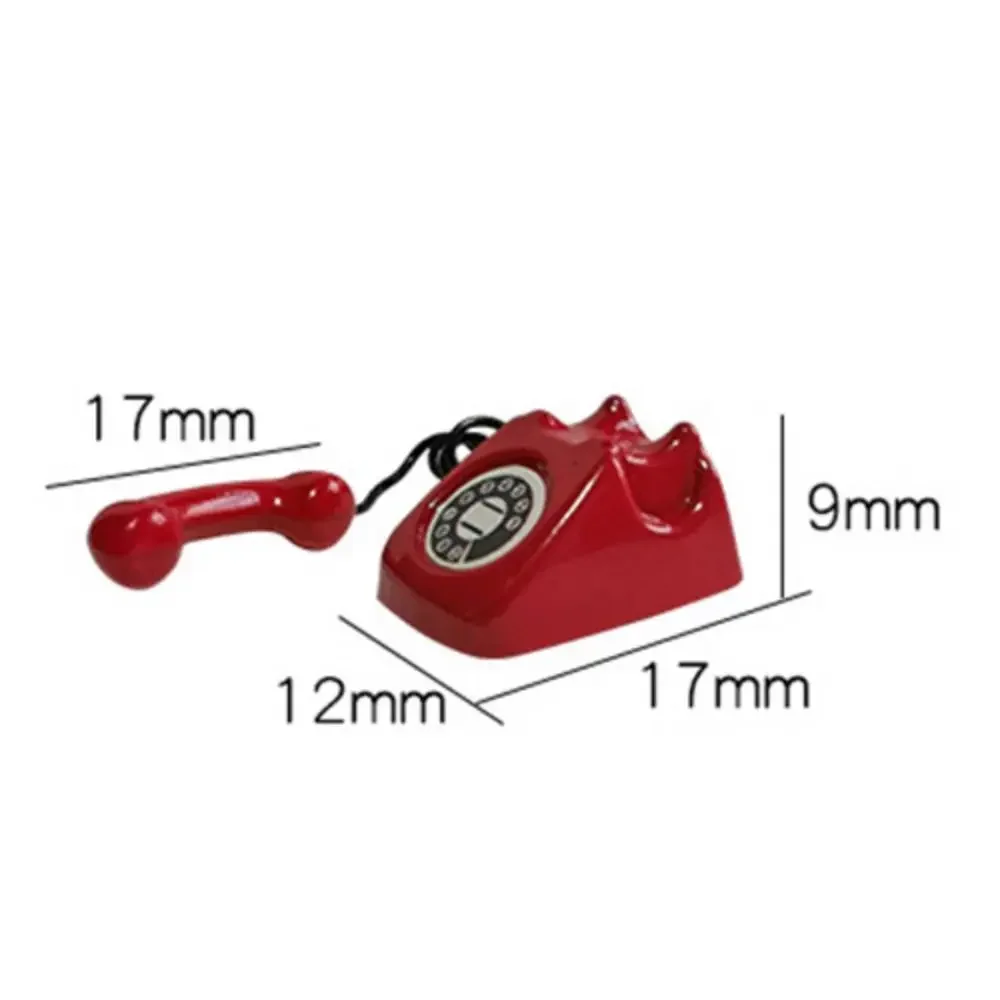 Kinderen Fantasiespel Speelgoed 1 Stuk 1:12 Miniatuur Telefoon Model Retro Roterende Telefoon Poppenhuis Meubels Speelgoed Voor Kinderen
