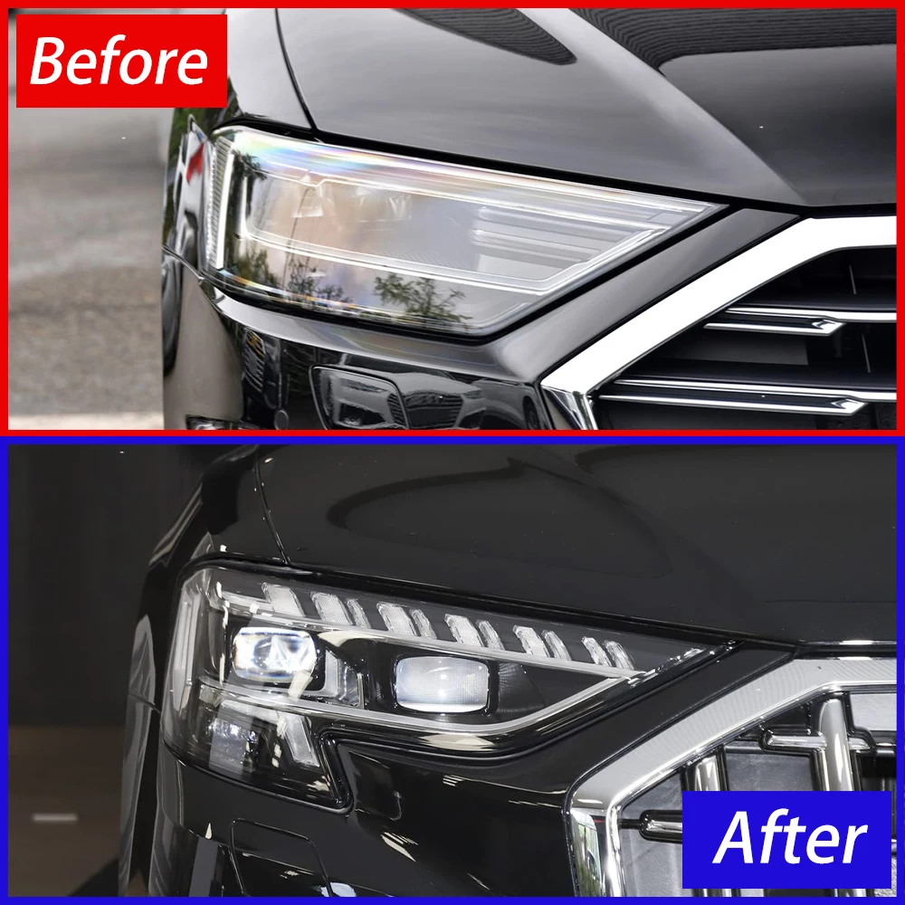 

Для Audi A8 2018-2024 автоматические фары в сборе, обновленный эффект запуска, инструменты с высокой настройкой, автомобильные светодиодные линзы проектора, аксессуары