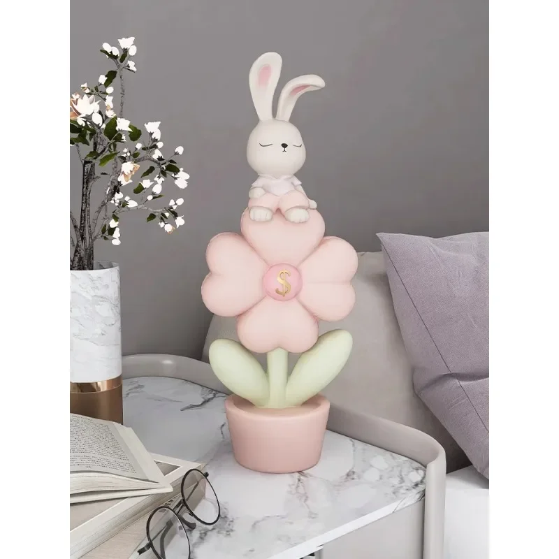 *qa Cute rabbit decoration home accessories TV cabinet wine cabinet entrance table decoration Cure Department birthday gift#