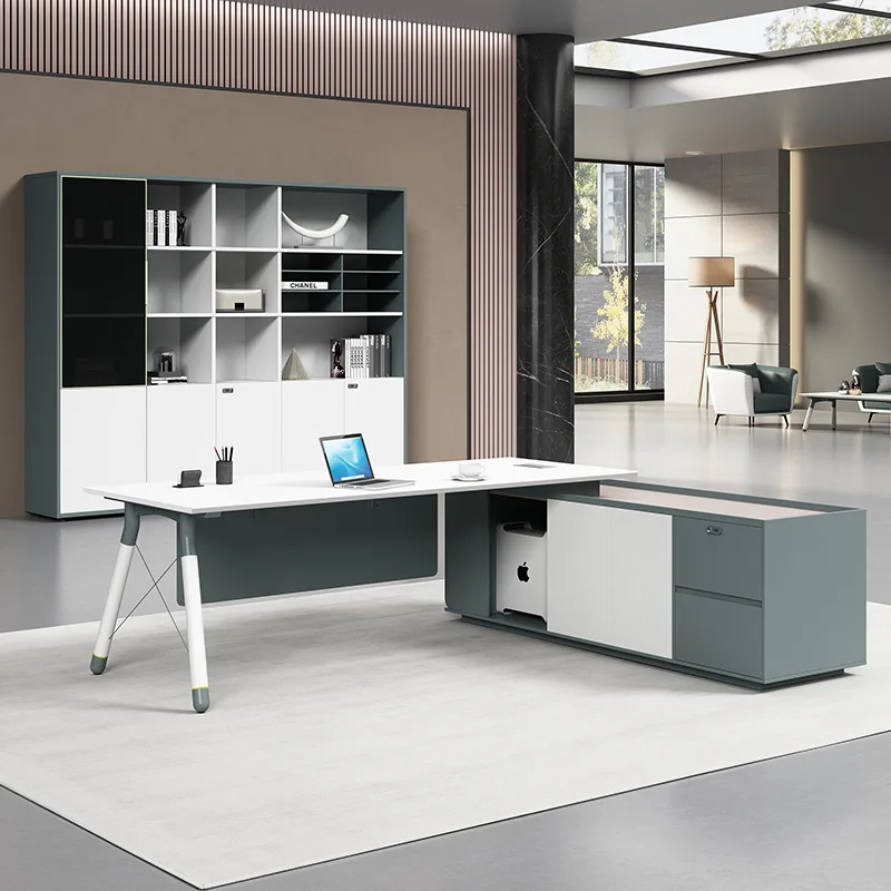 

Study Computer Office Desk Conference Drawers Executive Storage Office Desk Corner Scrivania Bianca High End Furniture HDH