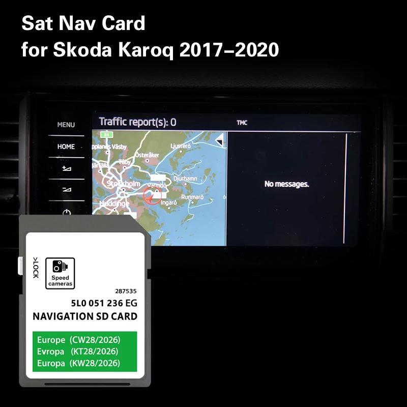 

Compatibility with for Skoda Karoq 2017-2020 Update Germany Finland Iceland Maps Sat NAV 32GB SD Memory Card