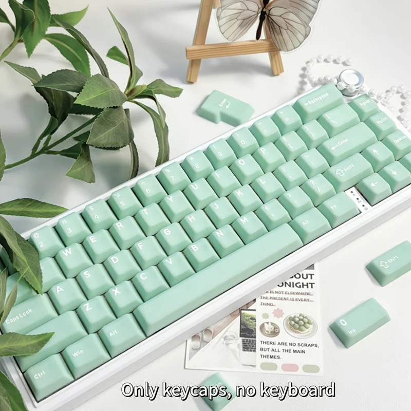 

Набор клавишных колпачков 128Keyhan Jade Green, простой набор полупрозрачных зеленых клавишных колпачков SimpleABSTranslucent, подходит для 68, 75, 98 и других моделей, двухцветное литье под давлением.