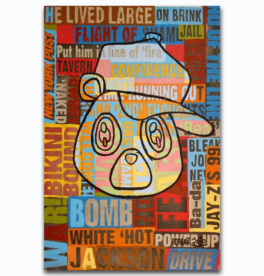 Hot New Kanye West USA Rap HipHop Music Super Star 3-Silk Art Poster Wall Sticker Decoration Gift