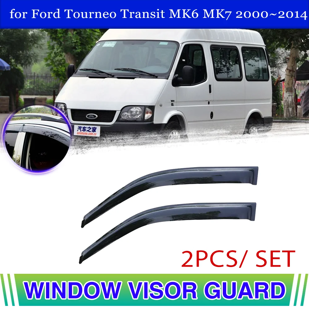 Car Window Visor for Ford Tourneo Transit MK6 MK7 2000~2014 Vent Awning Door Rain Eyebrow Smoke Guard Cover Deflector Accessorie