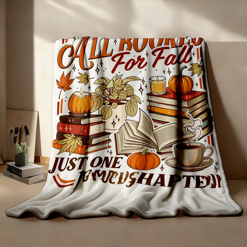 All Booked for Fall Comfy Blanket, Spooky Season Book Lover Crewneck, Cozy Reader Flannel Blanket
