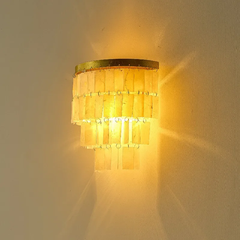 

French Retro Iron Wall Lamps Creative Study Homestay Coffee Shop Aisle Bedroom LED Sconces Designer Shell Atmosphere Wall Lights