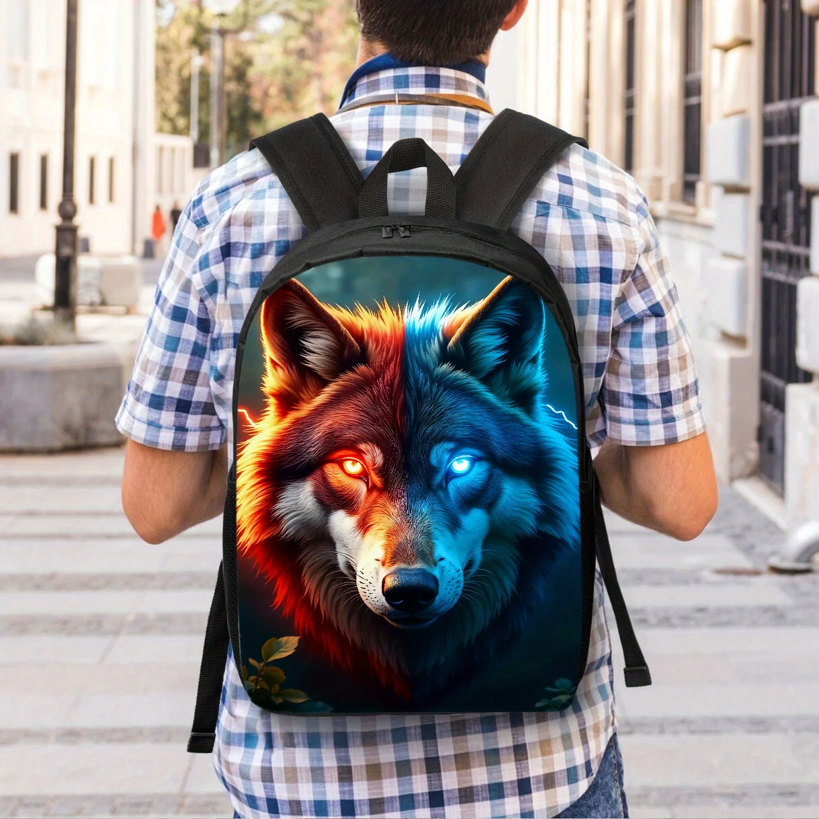 

The Wolf backpack is durable,has a large capacity and multiple functions. It is suitable for school use, daily use or as a gift