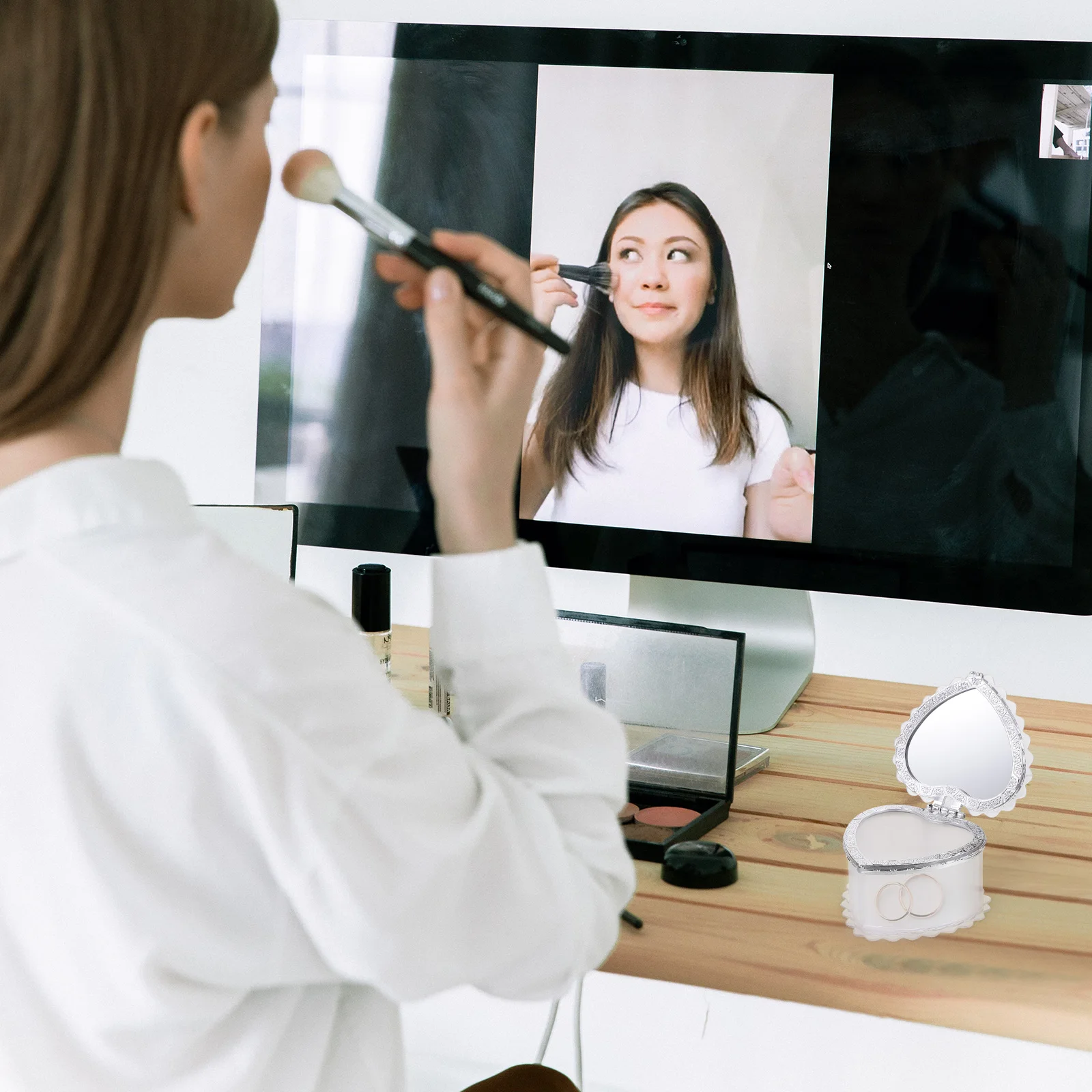 

2Pcs Jewelry Box Transparent DIY Accessory Organizer Storage Case for Decorative Trinkets Holder Jewelry Box