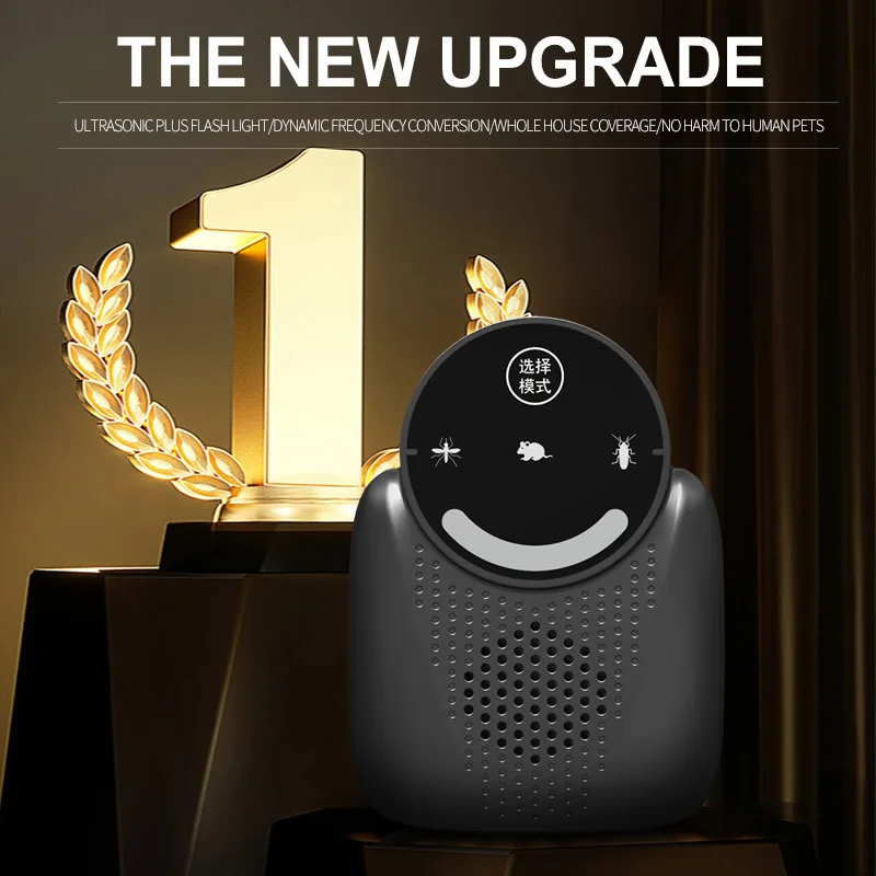 Repelente ultrasónico multifuncional inteligente con conversión de frecuencia USB para ratones e insectos, para el hogar y el almacén
