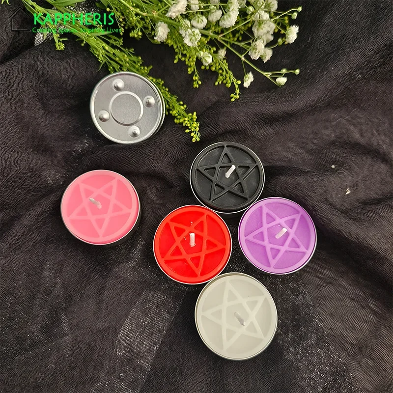 Pentagram Tealight Candle Beeswax Tealight Magic Spell Candles Pagan Symbol Wholesale Candles Distributions