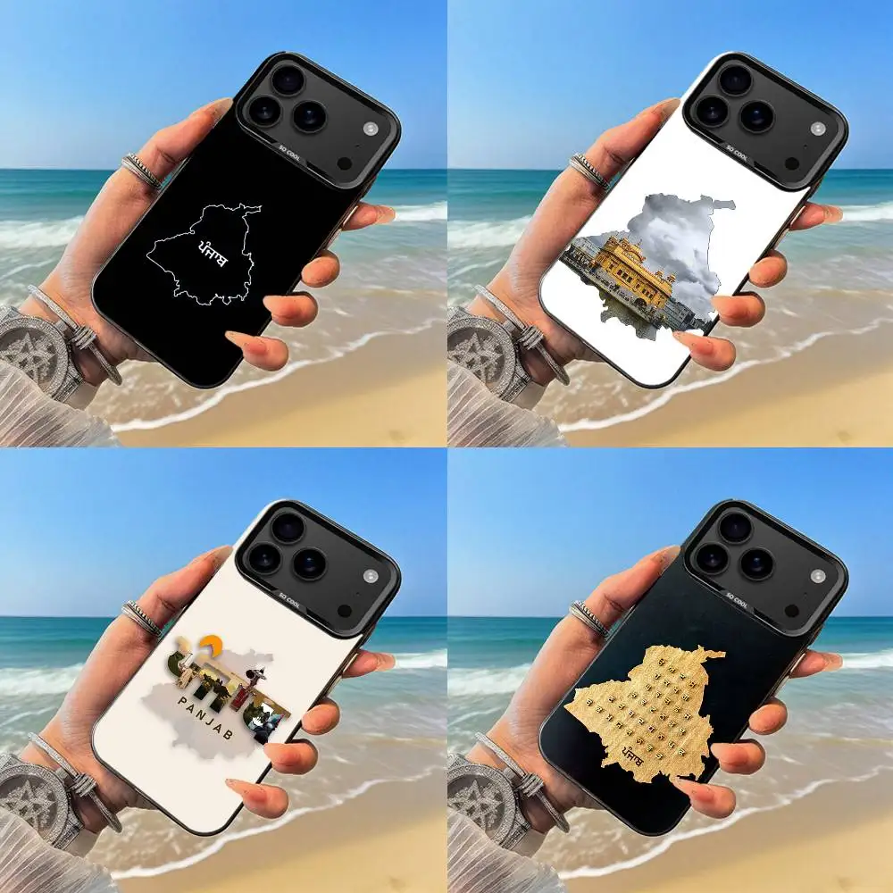 

Punjab Map Phone Case Black case for iPhone17,16,15,14,13,12,Pro,Max,Plus,E,SE4,Air,Mini