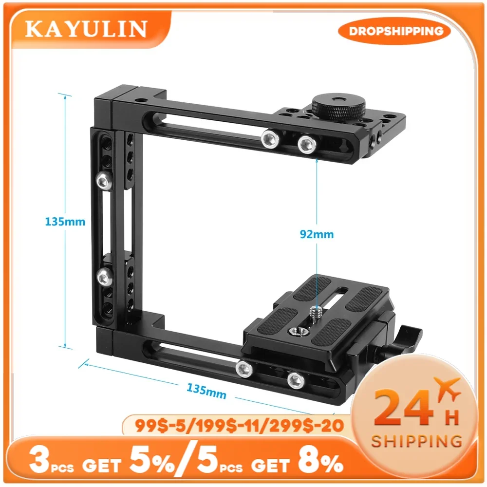 Kayulin Self-configuration Half Camera Cage With QR Manfrotto Plate For Nikon D3200 / D3300 / D5200 / D5500 / D7000 / D7100 etc