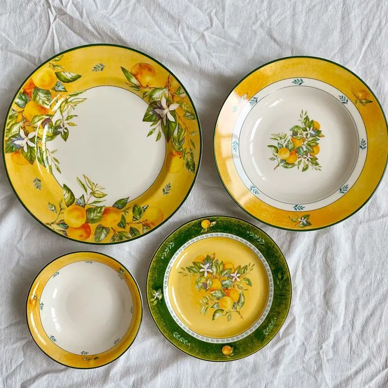 

High-value home furniture European style Western food steak pasta plate yogurt bowl salad bowl appreciation board