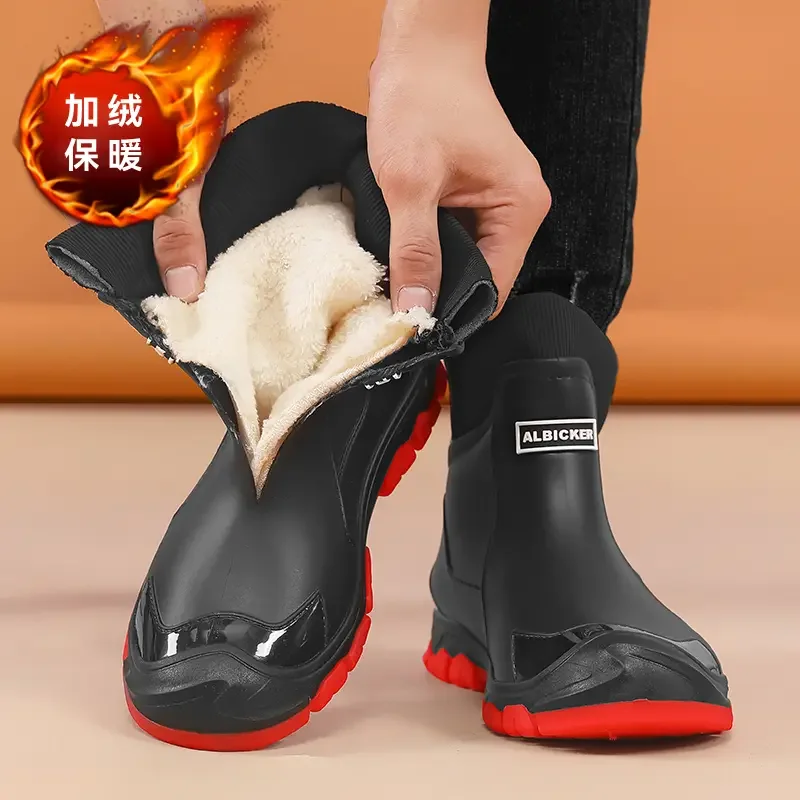 Unisex Winter Rain Boots Outdoor Warm Snow Shoes Winter Outdoor Walking Car Washing Fishing Boots Couple Men's Women's Shoes