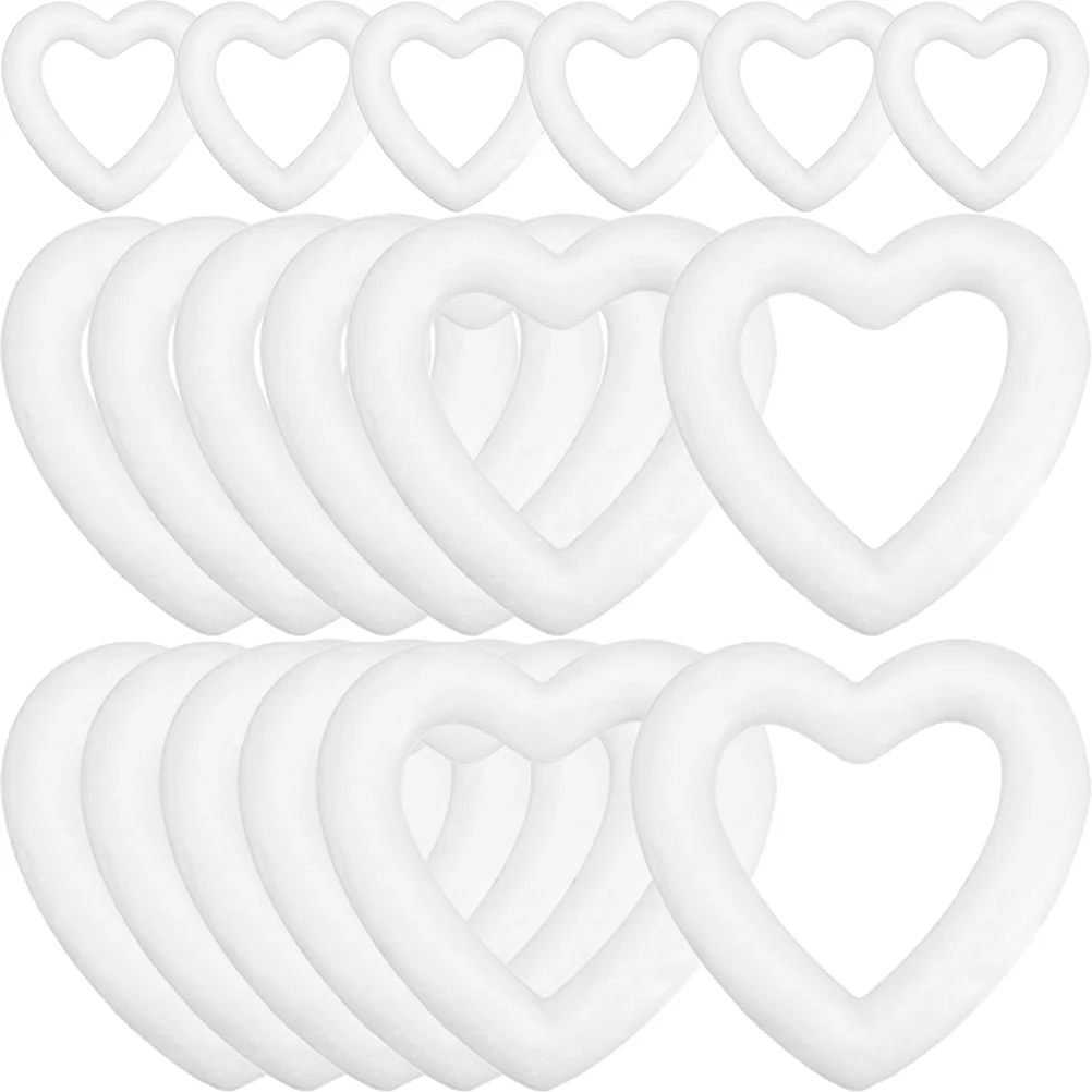 

18 Pcs Bubble Heart Outdoor Garland Valentine Wreath Form Wedding Making Kit Foam Shapes