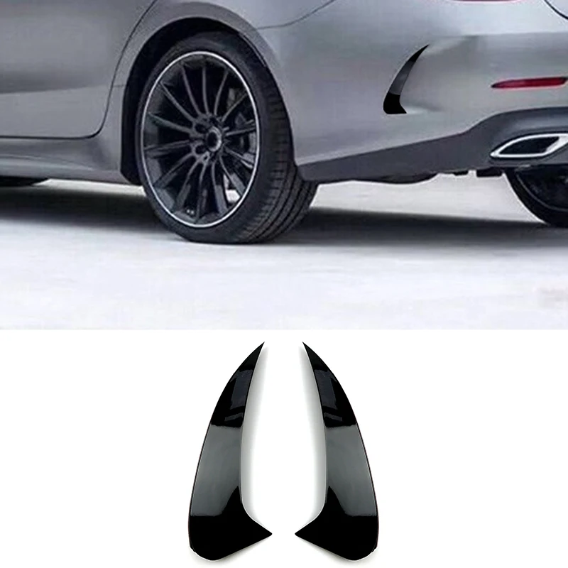 Car Black Rear Bumper Splitters Fins Frame Trim For Mercedes Benz CLS Class C257 CLS350 CLS450 2018-2020