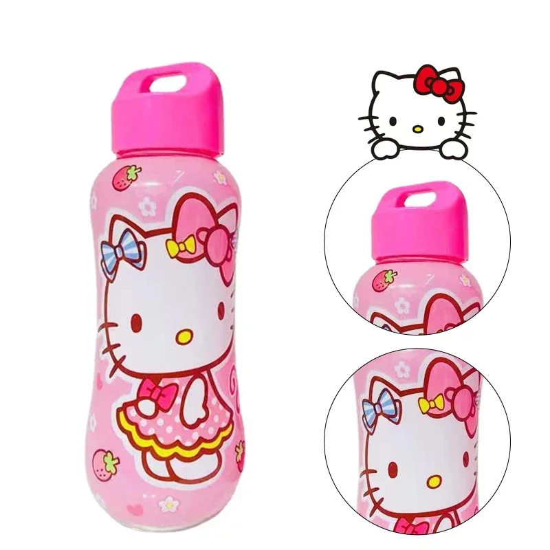 Hello Kitty Plastic Bottle Reusable Water Bottle Anti-drop Kettle Cartoo N Kawaii Outdoor Sports Portable Plastic Water Bottle