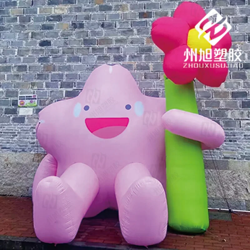Inflatable pink flower pink doll proposal lighting mall wedding park decorative props