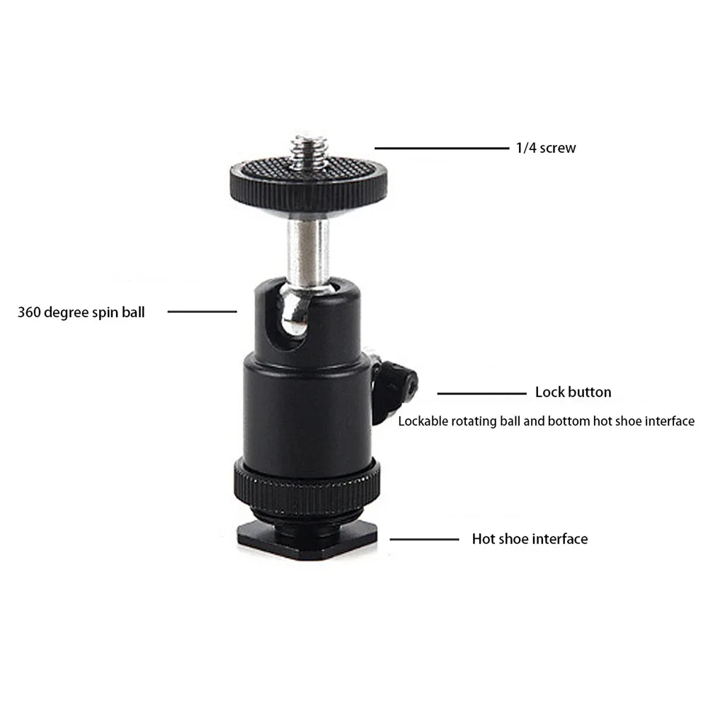 Universal Mini Tripod Ballhead Ball Head with 1/4" 3/8" Adapter For Digital Camera DSLR Q29 II
