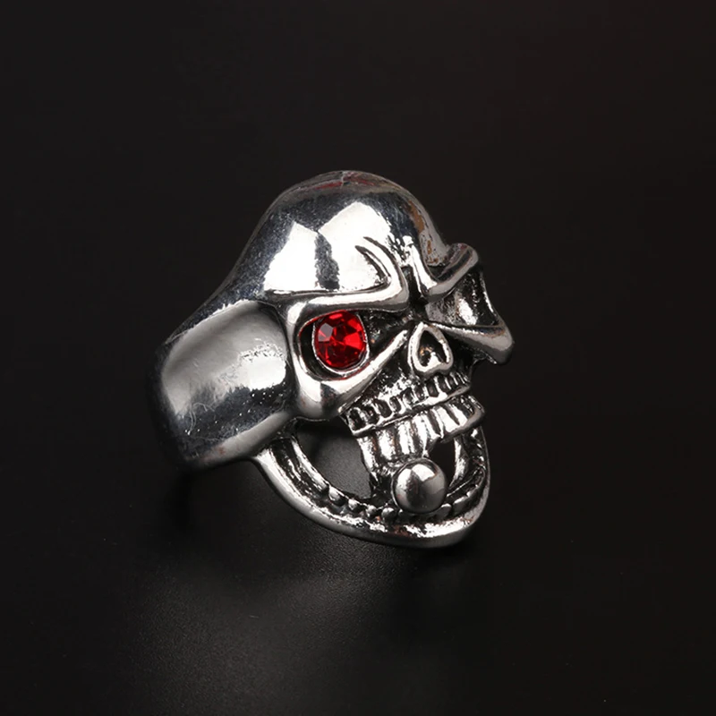 Retro Cigarette Skull Large Ring For Men Punk Gothic Rock Hiphop Ring Biker Accessories Handmade Designer Jewelry Gift For Man