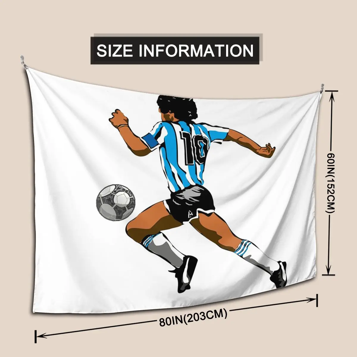 El Diego_41 Maradona الأرجنتين لكرة القدم نسيج الجدار الشنق الجمالية ديكور المنزل المفروشات لغرفة النوم