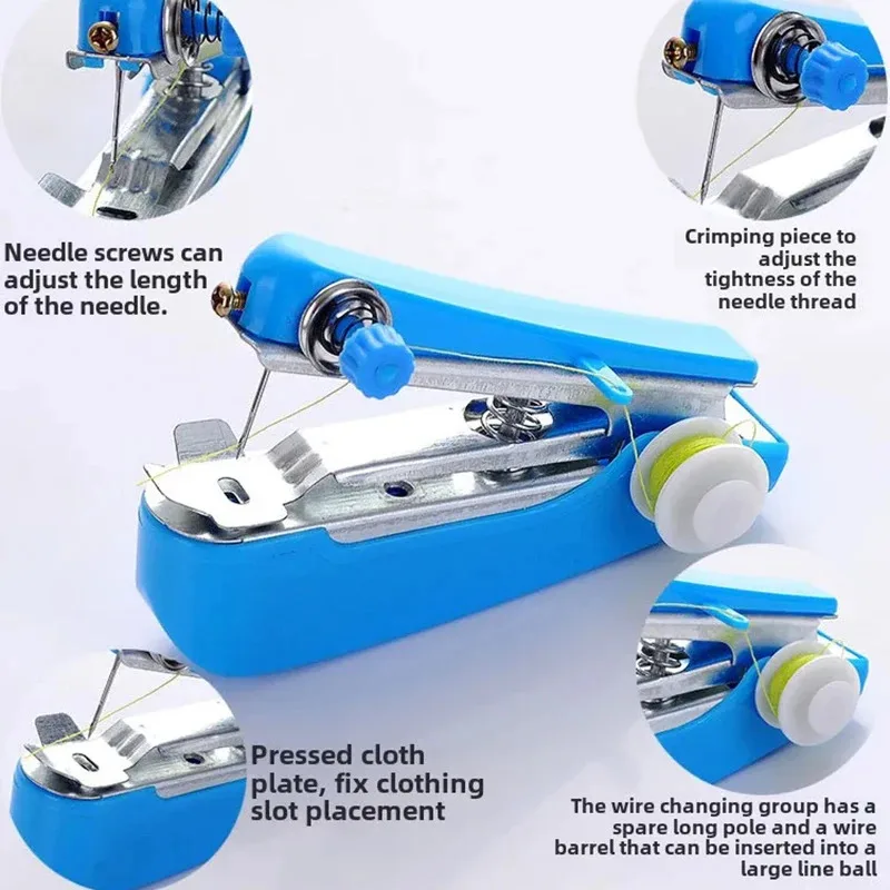 ماكينة خياطة خارجية محمولة، معدات سفر بسيطة لإصلاح الملابس والسلع المنزلية وأدوات الخياطة اليدوية