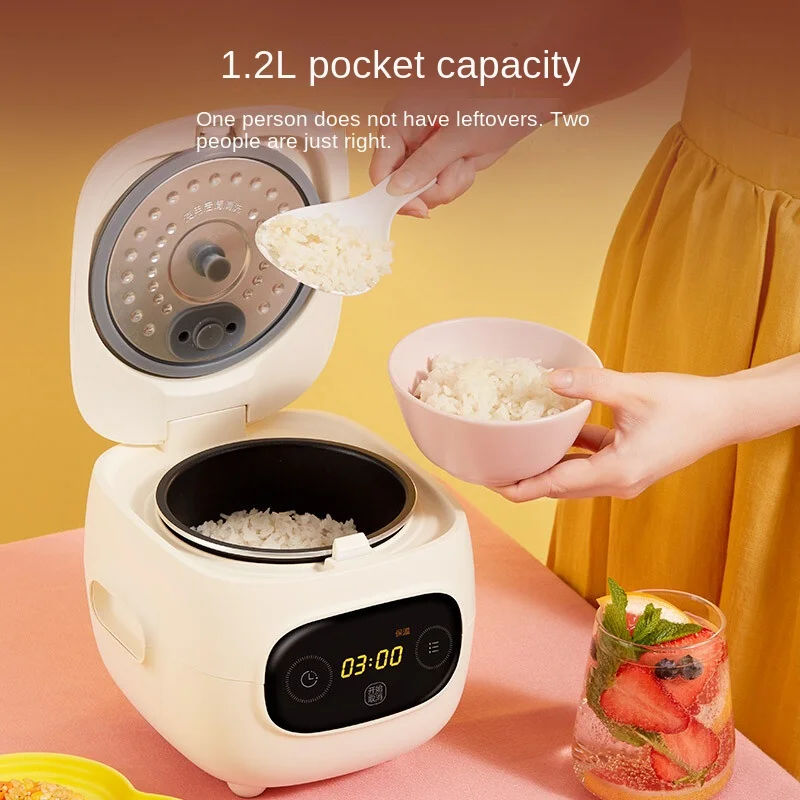 

Midea Smart Rice Cooker Mini 1-2 People 1.2L Steam and Cook Rice Pot with Black Crystal Inner Pot FB12X1-306E 220V