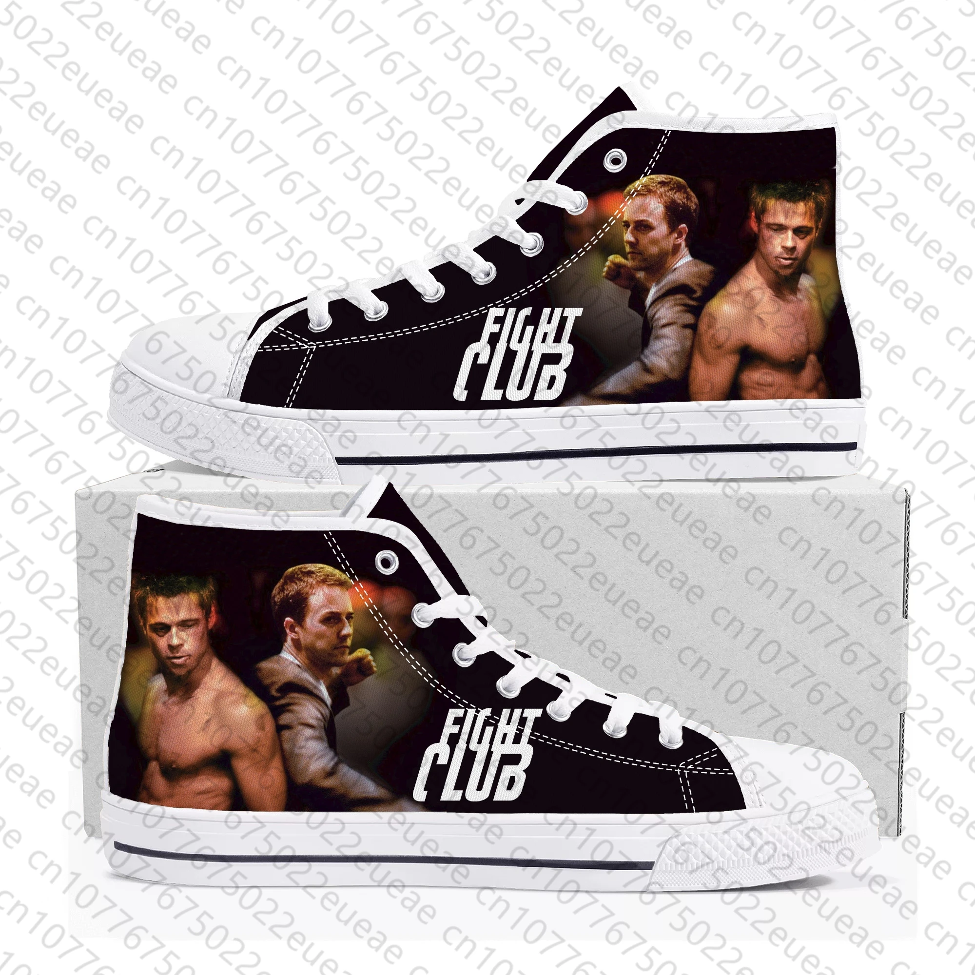 Fight Club Brad Pitt movie High Top Sneakers Mens Womens Teenager Canvas Sneaker Casual Custom Made Shoes Customize DIY Shoe