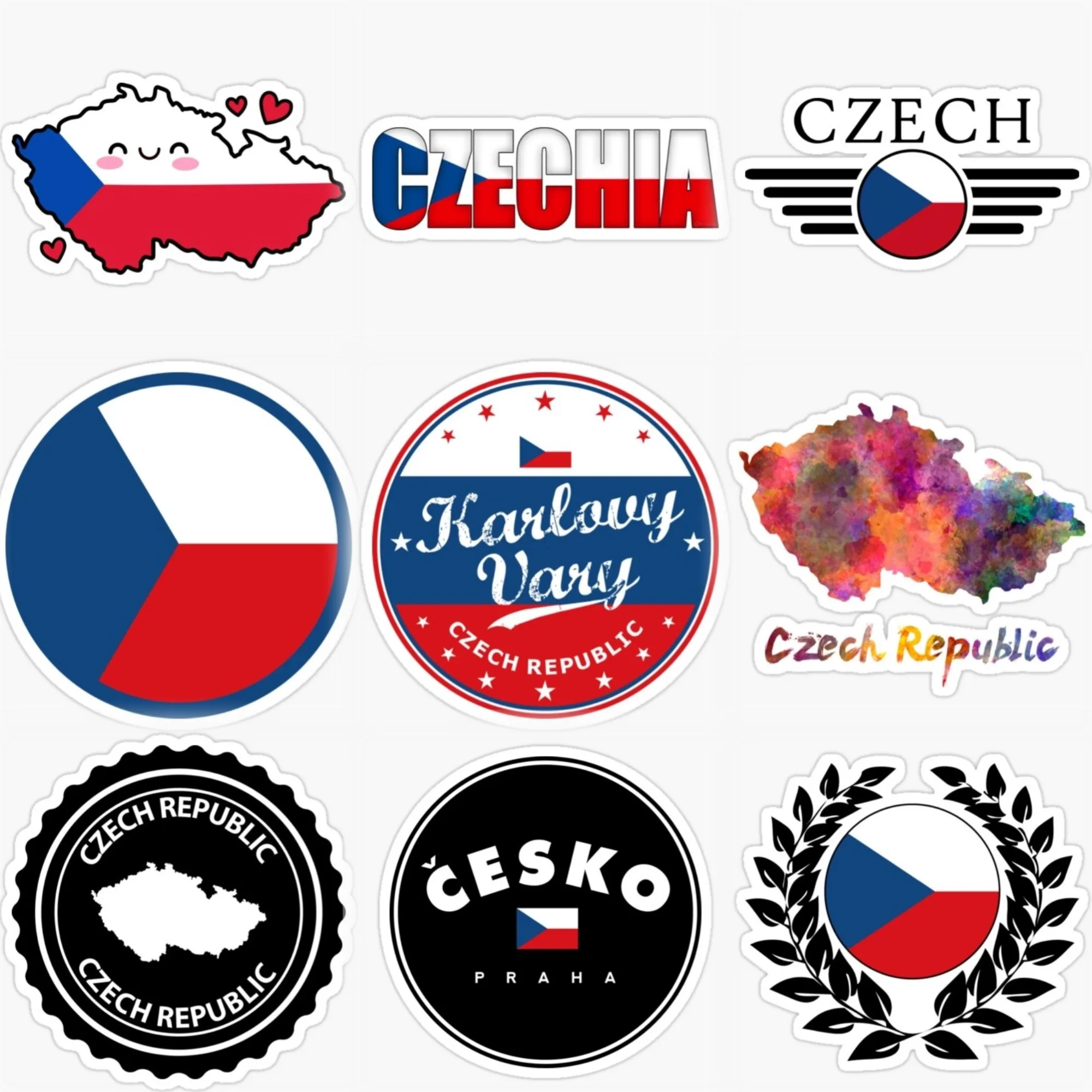 

Czech CZ Flag Map National Emblem Lion Creative Sticker for Decorate Car Van Truck Helmet Window Fridge Wall Decal Accessorie